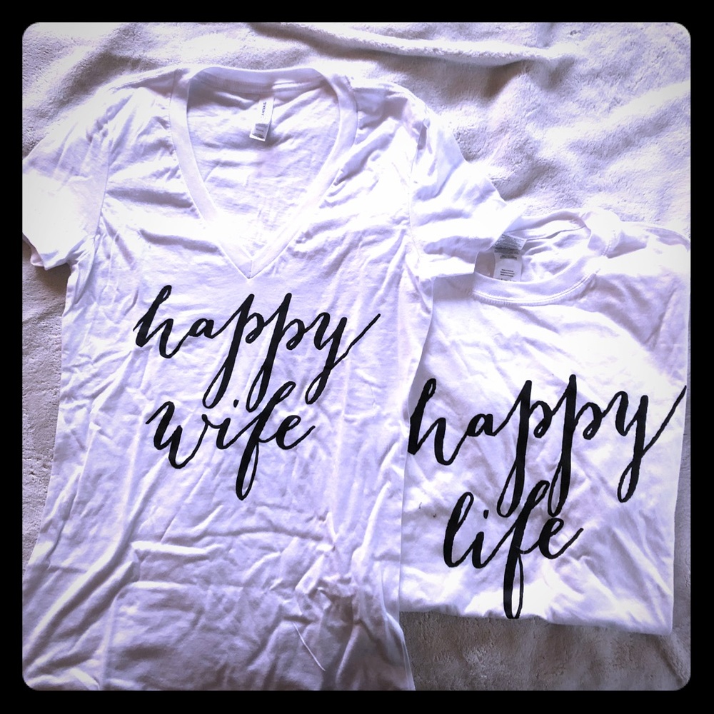 Happy wife happy life shirt pair